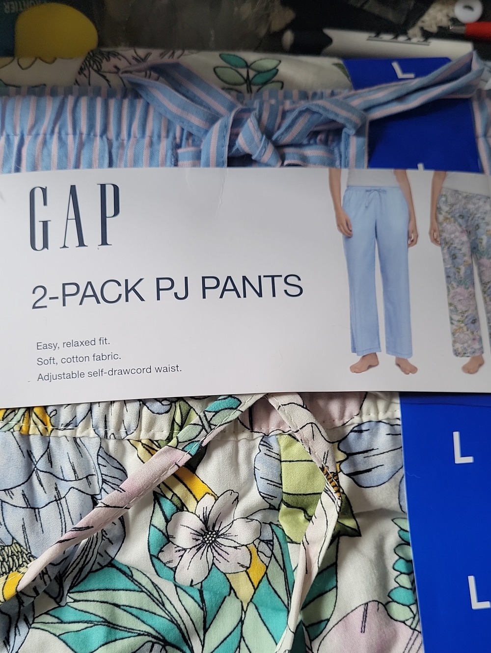 GAP Women's 2-Pack PJ Pants — Light Blue & Floral Print